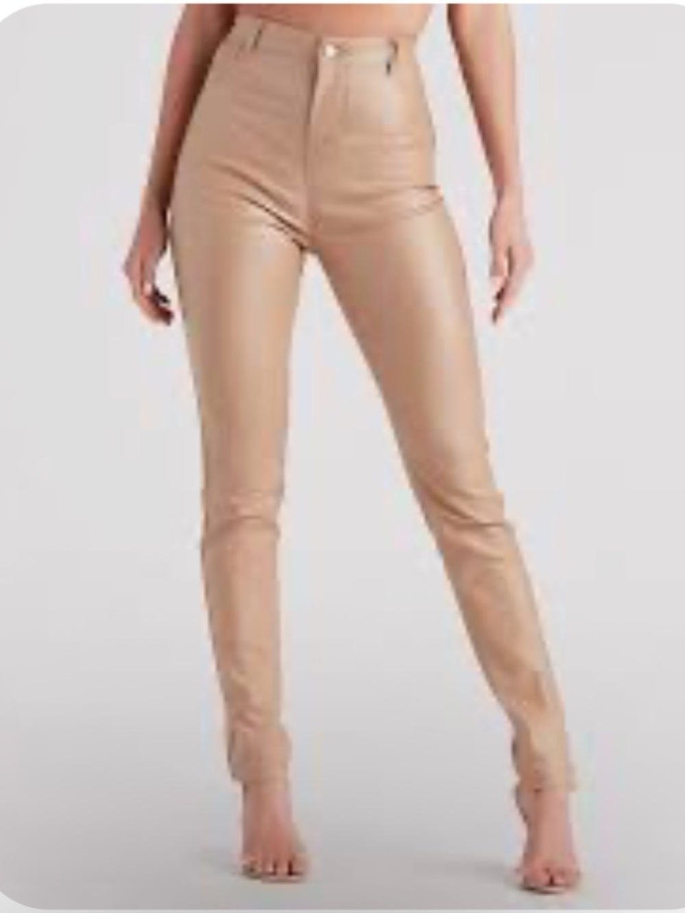 NWT Missguided Camel Faux Leather High-Rise Pants